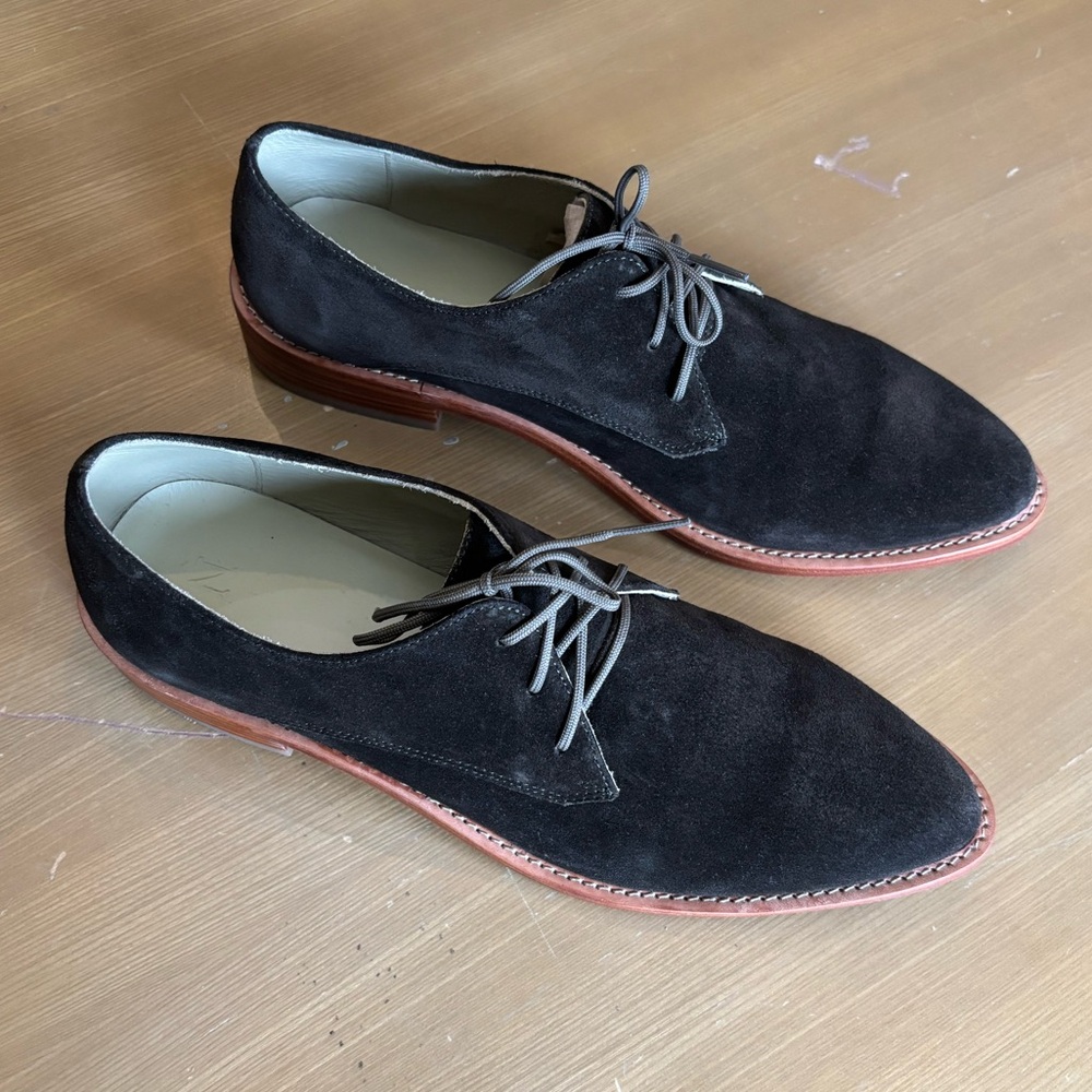 Nisolo James Oxfords in Olive Green Suede